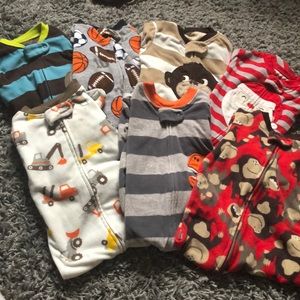 CARTERS ONE PIECE FLEECE FOOTIE NO SLIP PAJAMAS 7